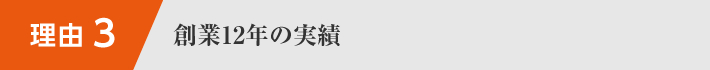 創業12年の実績